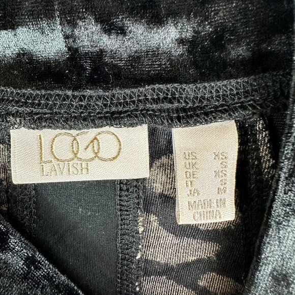 LOGO Lavish Velvet‎ tie-dye tunic top size XS Black - Picture 4 of 6